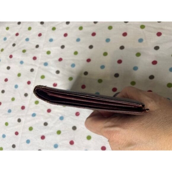 Preloved Bally Burgundy Leather Bifold Wallet with Gold-Tone Logo Plate - Picture 3 of 7